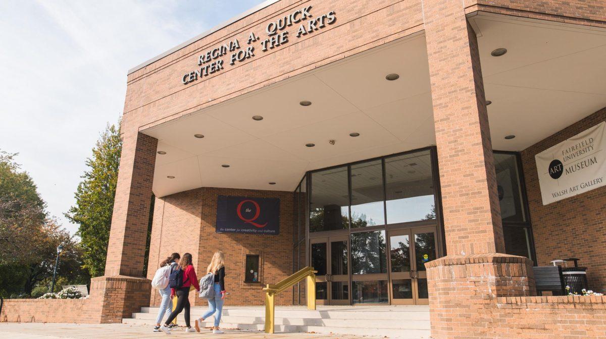 Advertising,  Lifestyle,  Student,  Undergraduate,  Lifestyle,  Quick Center,  Quick Center for The Art,  Student,  Students,  Walking,  beauty,  campus,  undergraduate,  Architecture,  Building,  Convention Center,  Door,  Floor,  Flooring,  Human,  Office Building,  Person,  School
Students in new branding gear on campus